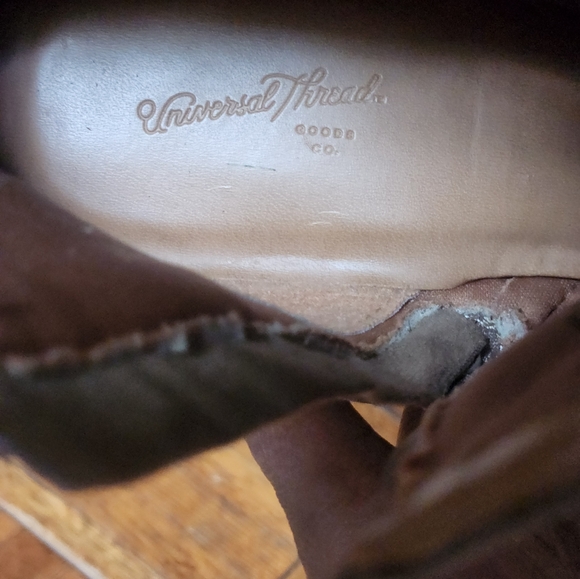 Universal Thread Women Ankle Boots Taupe Suede Chunky Heel Side Zip Lug Sole S-8 - Picture 9 of 12